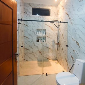 Pintu Kamar Mandi Geser , partisi kaca kamar mandi