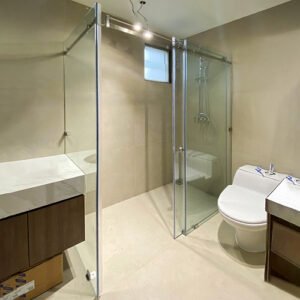 Pintu Kaca Shower Sliding, partisi kaca kamar mandi