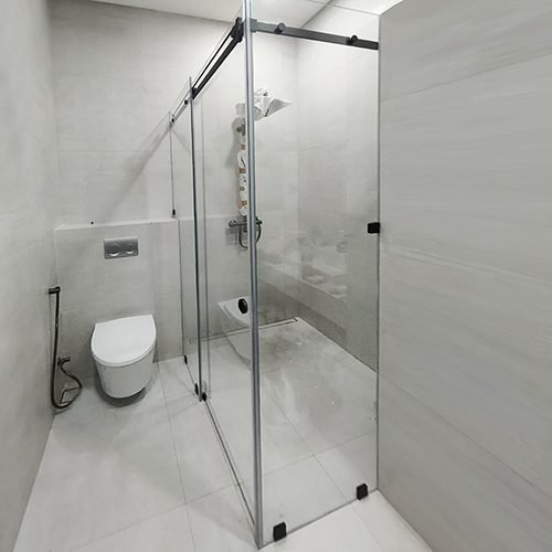 Pintu Shower Sliding, partisi kaca kamar mandi