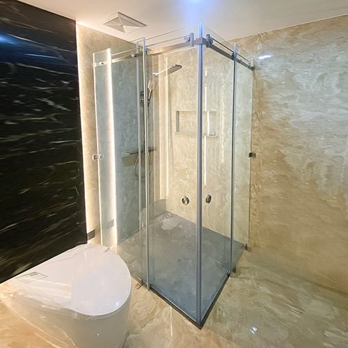 Kaca Shower Sliding, partisi kaca kamar mandi